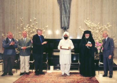 Receiving a Peace Award at the Interfaith Center of New York along with other United Nations NGOs.